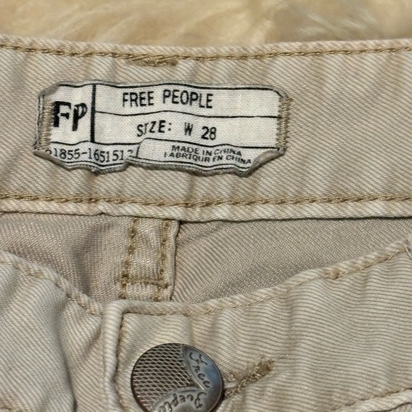 Free People Khaki Straight Leg Jeans - Picture 4 of 5